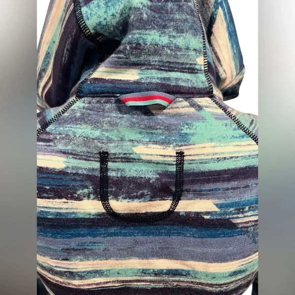 IVIVVA BY LULULEMON GIRLS FULL ZIP UP HOODIE JACKET BLUE PRINT Size 12 - Picture 8 of 14